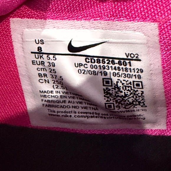 Nike Women's METCON Hot Pink Athletic Sneakers with Black Accents-Sz 8 - Picture 5 of 5